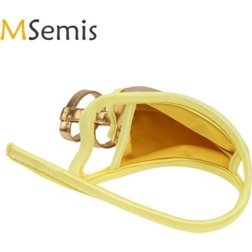 Swimwear Underwear Mens C-string Thong Bikini Briefs Shorts Bulge Pouch Thong Panties Patent Leather Crotchless Briefs