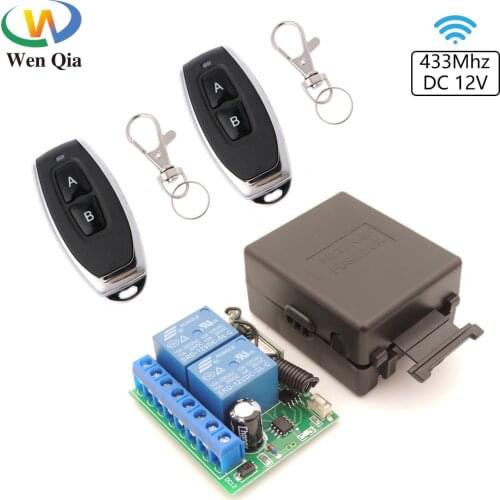 433MHz Universal Wireless Remote Control DC 12V 10Amp 2CH rf Relay receiver and Transmitter for Garage\ Shutter door\ Motor\ LED