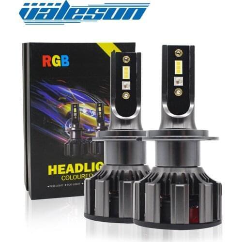 Valesun LED Car Headlight RGB H1 H3 H7 5202 880 9012 Bluetooth Control Auto Fog Lamp H8 H9 H11 9005 9006 H4 LED Error Free