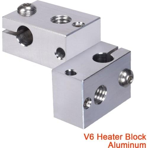 High Quality V6 Heater Block Aluminum For MK8 Nozzle Cartridge Heater V6 J-head Hotend Titan Extruder 3D Printer Parts 1.75MM