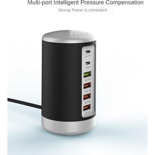 65W 6 USB Fast Charger HUB Quick Charge 3.0 6 Port Multiple USB Charger Type C PD Charger Charging Station Carregador Portatil