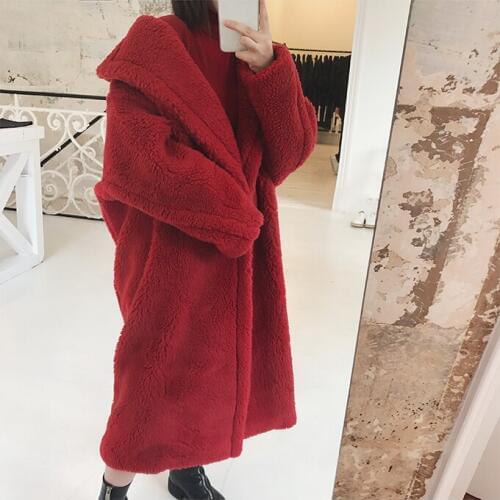 Real Fur Coat Parka Women Autumn Winter 100% Wool Coats Outwear 2020 New Fashion Long Loose Sheepskin Coat LX2340