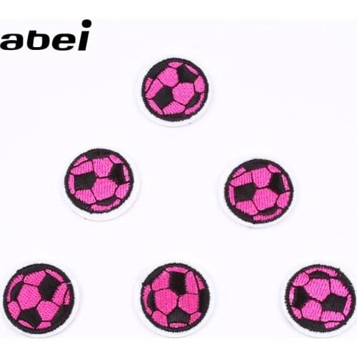 10pcs/lot Cartoon Football Patch Iron On Embroidery Garment applique DIY Clothing appliques Jeans Fabric Stickers Coats Badge