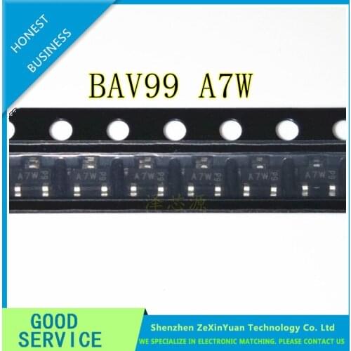 100PCS BAV99 A7 A7W BAV99LT1G BAV99LT SOT-23 TRANSISTOR New original