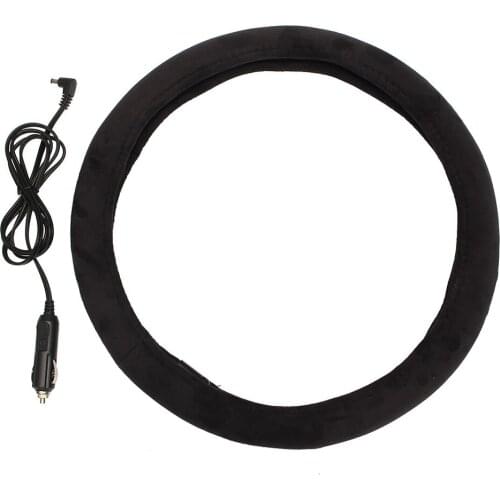 2021 Car Steering Wheel Cover Wear-Resistant Winter Steering Wheel Protective Cover Non-Slip Elastic Heating Warm Auto 37-38cm