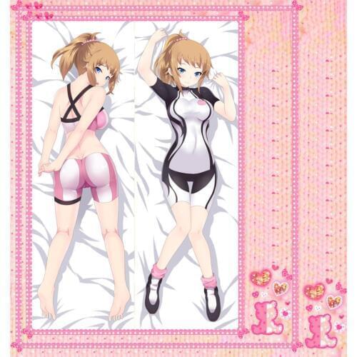 Anime Cartoon Gundam Build Fighters Double Bolster Hugging Pillow Case Cover Pillowcase Peach Skin 2 Way / WT No.61012