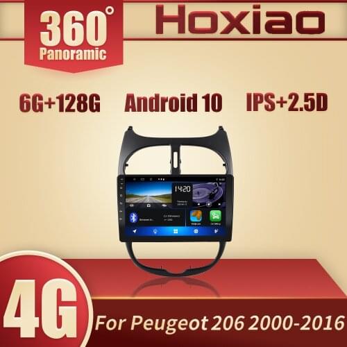 Android 10 2DIN Car Radio Multimedia Video Player For Peugeot 206 2000 - 2016 stand by 360 degree panoramic sunroof CarPlay DSP