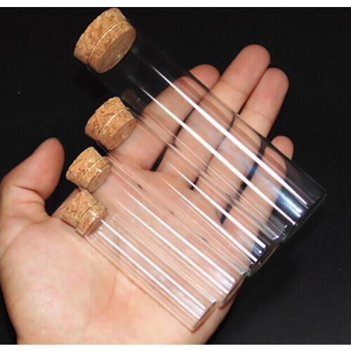 Free shipping flat bottom borosilicate glass test tube with cork OD20*L80
