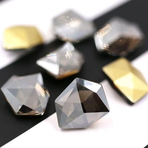 Free shipping pointback glue on glass rhinestones K9 Ice shape Silver color crysyal rhinestones diy wedding dress Accessories