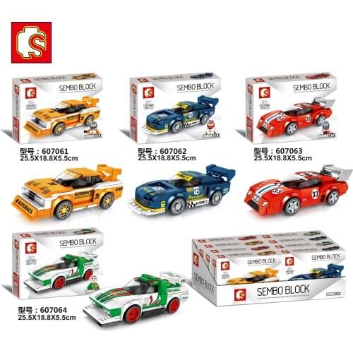 SEMBO Blocks Famous Vehicle Model Super Race Car Building Bricks Educational Toy Boy Gifts Kids Toys for Children present 607064