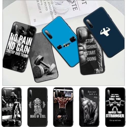 Bodybuilding Gym Fitness Black Matte Phone Case For Samsung A51 A71 A50 A21 A20 A20E A31 A30 A40 A70 A01 A10 A11 A30S Cover