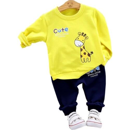 Kids Sets New Spring and Autumn Baby Cartoon Long Sleeve Shirt + Long Pants Children 0-5 Ages Kids Clothes