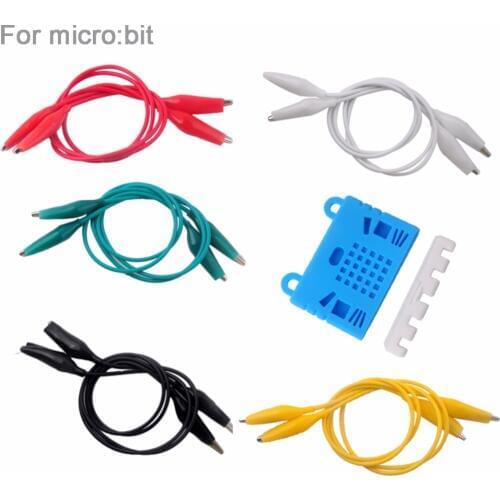 For micro:bit Silicone Case+20pcs Alligator Clips with Wire, Electrical Test Leads Test Jumper Wire Alligator Crocodile Clips