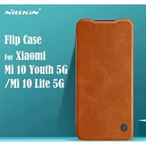 For Xiaomi Mi 10 Lite 5G Mi 10 Youth 5G Flip Case Nillkin Qin Leather Card Pocket Wallet Flip Cover For Mi10 Lite 5G Phone Bags