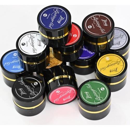 5g/Jar 12 Colors Nail Painting Gel Stretch Drawing Glue Nail Polish Soak Off UV LED Nail Art Design Manicure Polish Drawing Gel