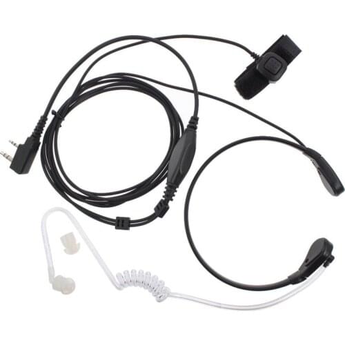 Throat Earpiece Headset Acoustic Tube Earphone PTT Mic Headsets For Baofeng UV5R UV-82 888S Kenwood Radio Headphone Dropshipping