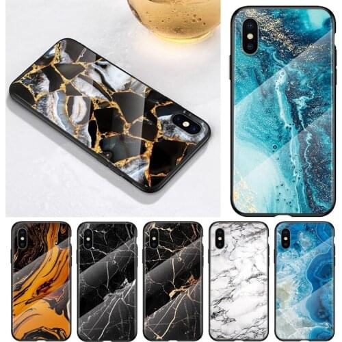 Granite Stone Marble Texture For Apple iPhone 12 11 8 7 6 6S XS XR SE X 2020 Pro Max Mini Plus Tempered Glass Phone Case