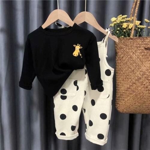 Summer Kids Girl Clothing Sets Fashion Baby Girl Clothes Polka Dot Suits Cotton Childrens Clothing+Straps Toddler Clothes 1-3