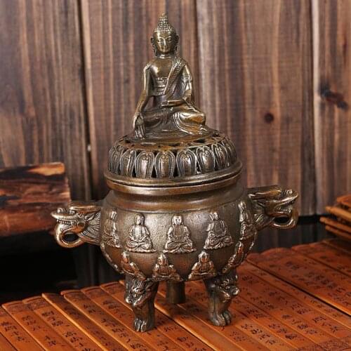 Copper incense burner, Amitabha, line incense, disc incense, Buddha, Buddhist activities