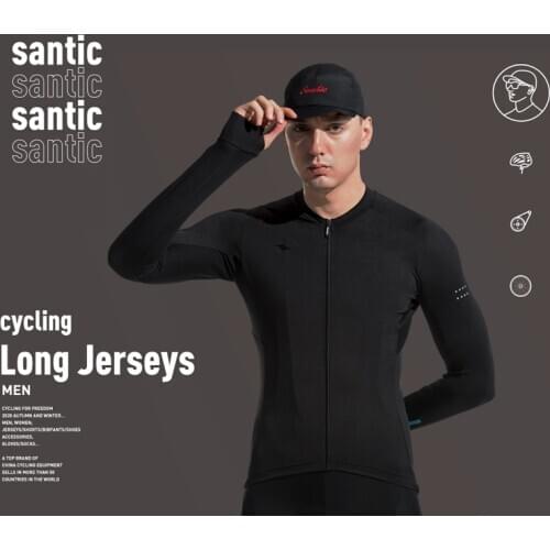 Santic Men Cycling Jersey Long Sleeves Fit Comfortable Sun-protective Road Bike MTB Jerseys Spring Autumn Asian Size WM0C01112