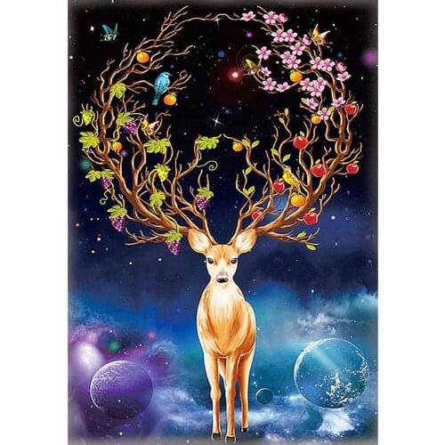 ARMYQZDIY Diamant Stickerei Schöne Sika Deer Voll Platz/runde Diamant Malerei Kreuz Stich Kit Mosaik Wohnkultur