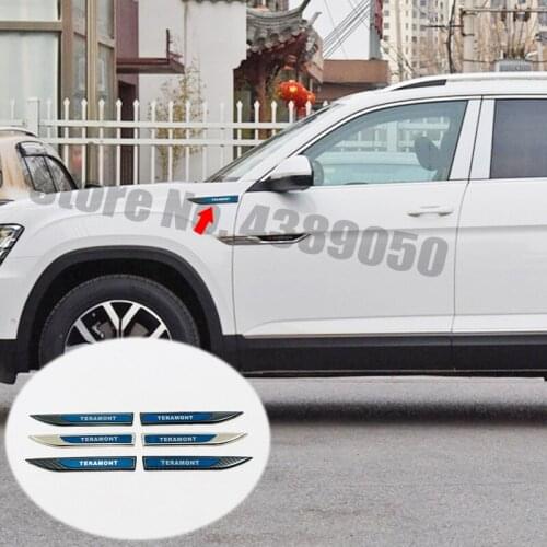 Stainless steel Car Wing Right Left Side Badge Fender Emblem Sticker Cover Trim For Teramont Atlas 2017 To 2020 Accessories