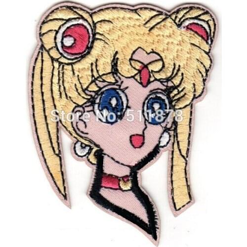 3" Moon Anime Movie TV Series Fancy Dress Costume Embroidered iron on patches for clothing badge TRANSFER APPLIQUE NC