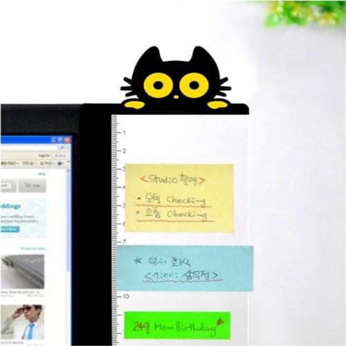 New Transparent Monitor Memo Board Computer Screen Card Holder Sticky Note for Office Home Stylish Cute Messege Board Cat