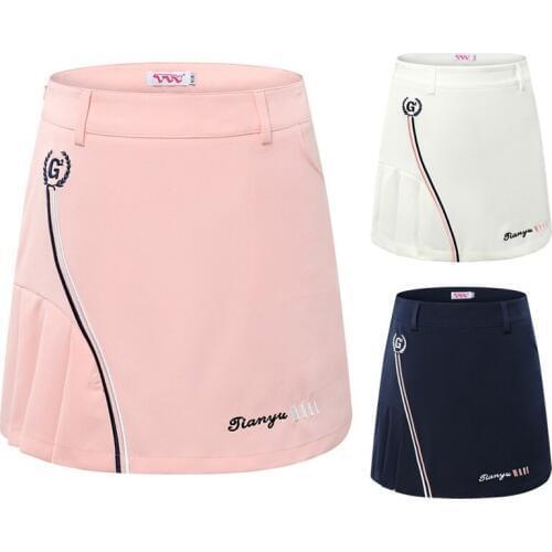 PGM Summer Women Pleated Skirt High Waist A-lined Badminton Tennis Mini Skirt Print Casual Golf Clothing D0671