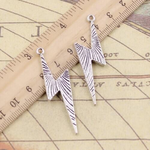 10pcs Charms fulmination lightning 50x14mm Tibetan Bronze Silver Color Pendants Antique Jewelry Making DIY Handmade Craft