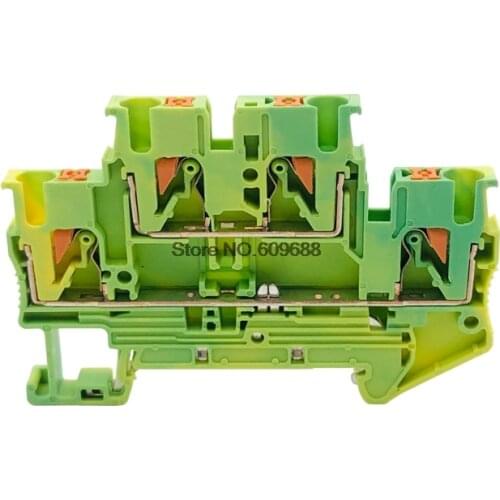 PTTB-2.5PE Connectors Double Layer Return Pull Type Spring Ground Terminal Blocks Screwless distribution blocks