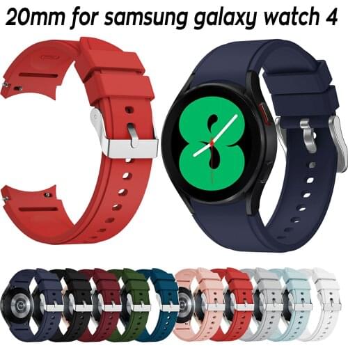 Silicone Sport Watchband for Samsung Galaxy Watch 4 Classic 46 42mm Smartwatch Strap Galaxy Watch4 40 44mm w Quick Release Pin