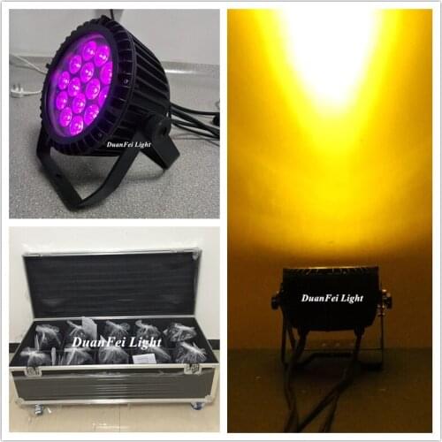 Roadcase) 10pcs/lot dj par led 14x15w stage wedding light ip65 led wash wall par lightings rgwba flat par