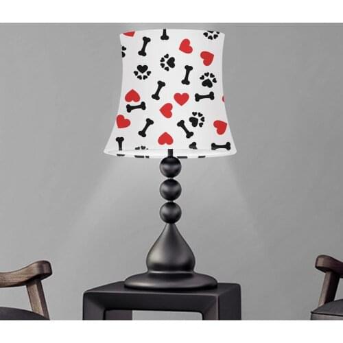 Modern Cloth Lamp Covers Dog Paws Printed Lampshade Wall Art Deco Lamp shades for Table Light Holder Home Decoration