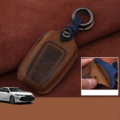 Key bag modified special leather car remote control key protector key button shell car Accessories For Toyota AVALON 2019 2020