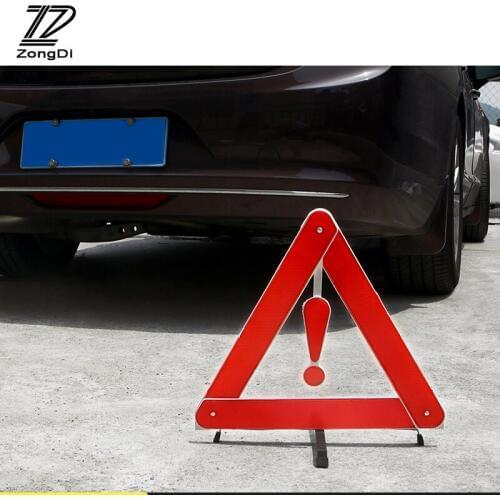 ZD Foldable Car Reflective Triangle Safety Stop Warning Sign For Alfa Romeo Chevrolet Aveo Captiva Ford Focus 3 Fiesta Mondeo
