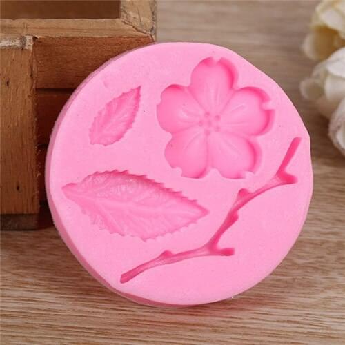 1PC Candy Mould Peach Blossom Shape Fondant Molds Cake Stencils Kitchen DIY Tools Random Color
