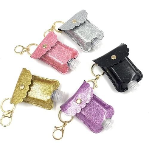 1pcs Hand Sanitizer Keychain Holder Travel Bottle Refillable Containers Flip Cap Reusable Bottles With Keychain Carrier 60ml