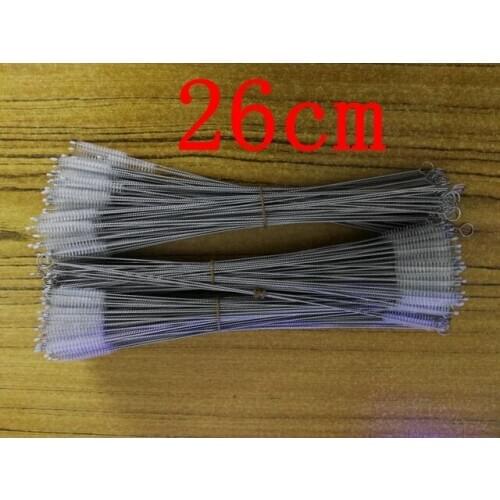 100pcs/lot Free Shipping 26cm Stainless steel straws cleaning brush Bottle brush tube cleaning Brushes