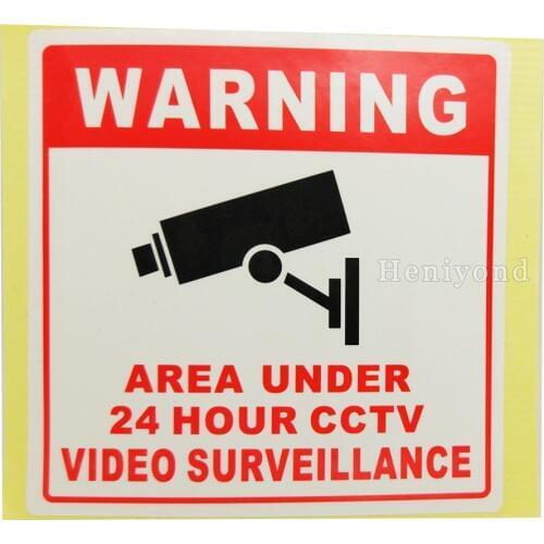16PCS Sunscreen Home CCTV Video Surveillance Security Camera Alarm Sticker Warning Decal Signs 80mmx80mm