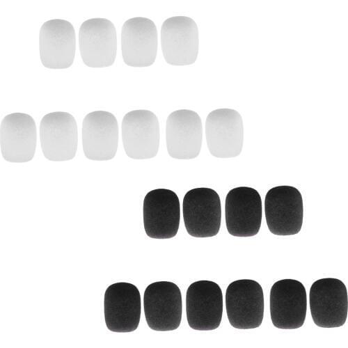 20Pcs/Pack Microphone Windshields Wind Muffs Mic Foam Cover, Black & White