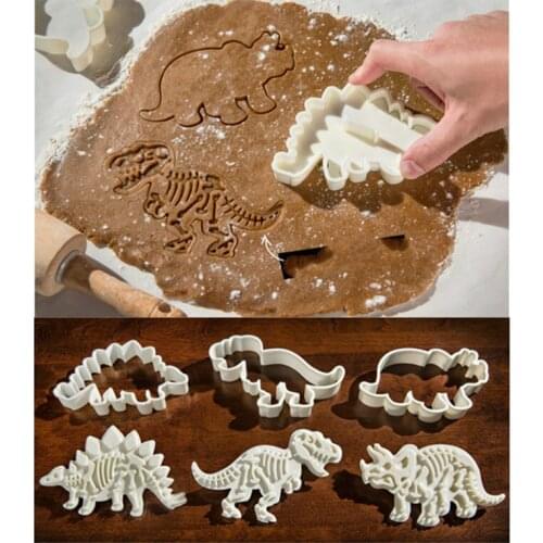 3D Dinosaur Cookies Cutter Mold Embossing Tool Mould Mold Silicone Cake for Sugarcraft Sop Dessert Decor Baking Dinosaur Biscuit