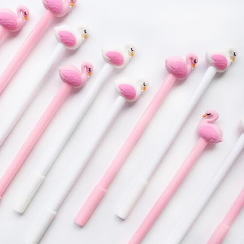 4Pcs/lot Cartoon Cute Swan Shape Plastic Gel Pen Creative Signature Pen For Children Novelty Gift School Office Supply