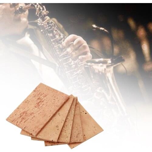 5 Pcs Universal Sax Neck Cork Natural Durable Wooden Alto Saxophone Neck Joint Cork Sheet for Alto/Soprano/Tenor Brass G32E