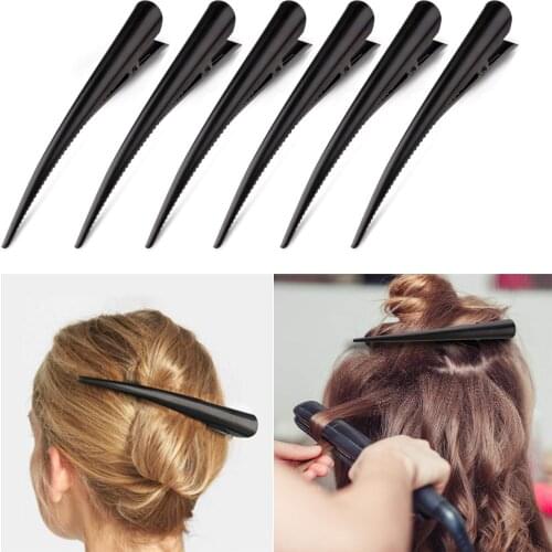 6/12pcs Black Metal Non-slip Crocodile Clip DIY Hair Clips For Women Large Barrettes Headwear Hairdressing Styling Tool