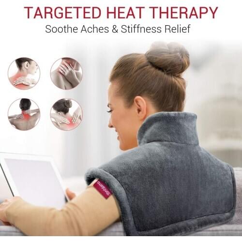 6 Levels Electric Heating Pad Pain Relief 4 Times Setting Warmer Machine Washable Heated Wrap for Neck and Shoulders