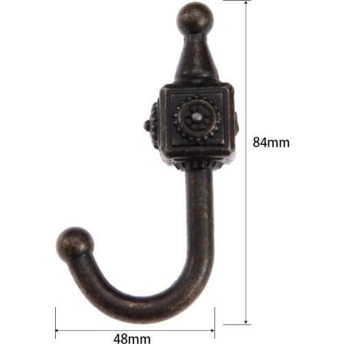 84*48mm Antique Bronze Zinc Alloy Home Hat Coat Clothes Hook Towel Wall Door Hangers Hooks Bathroom Accessories with Screw