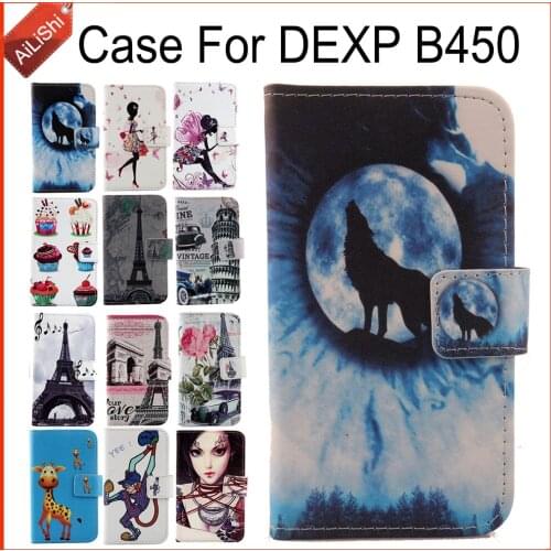AiLiShi Case For DEXP B450 Luxury Flip Painted Leather Case B450 DEXP Exclusive 100% Special Phone Cover Skin+Tracking In Stock