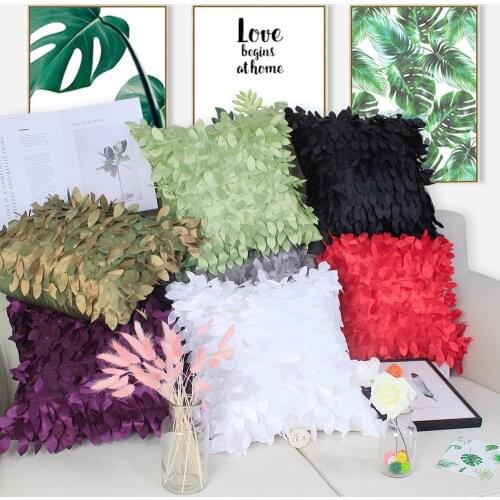 Free Shipping 42 X 42cm 3D Leaf Fancy Cute Embroidery Cushion Cover Wholesale Retail HT-PCTEC-04
