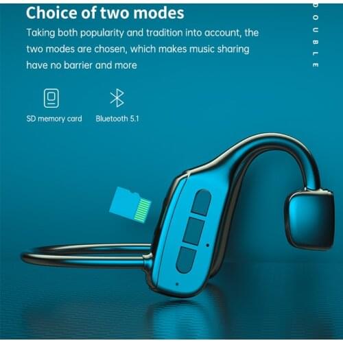 Support SD/TF Mempry Card Play Headset Bluetooth 5.1 Bone Conduction Earphones Wireless Waterproof Sport Headphones With Mic G2